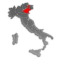 Cartina dell'Italia e del Veneto.