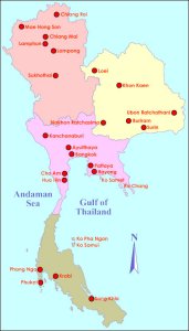 cartina della thailandia